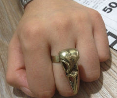 Crow Skull Bird Ring Gothic