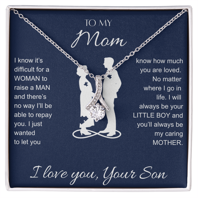 To My Mom, I Love You, Your Son Alluring Love Necklace