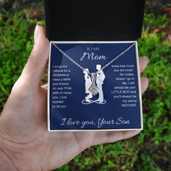 To My Mom, I Love You, Your Son Alluring Love Necklace
