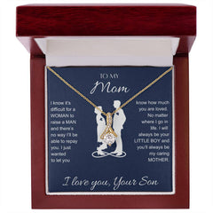 To My Mom, I Love You, Your Son Alluring Love Necklace
