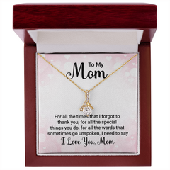 To My Mom, I Love You Mom Alluring Love Necklace