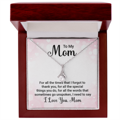 To My Mom, I Love You Mom Alluring Love Necklace