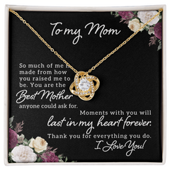 To My Mom, I Love You Love Knot Necklace