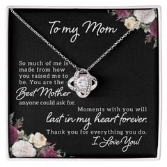 To My Mom, I Love You Love Knot Necklace