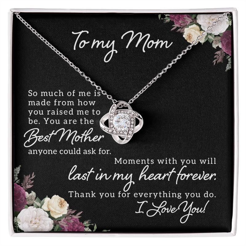To My Mom, I Love You Love Knot Necklace