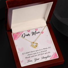 Dear Mom, Love Your Daughter Love Knot Necklace