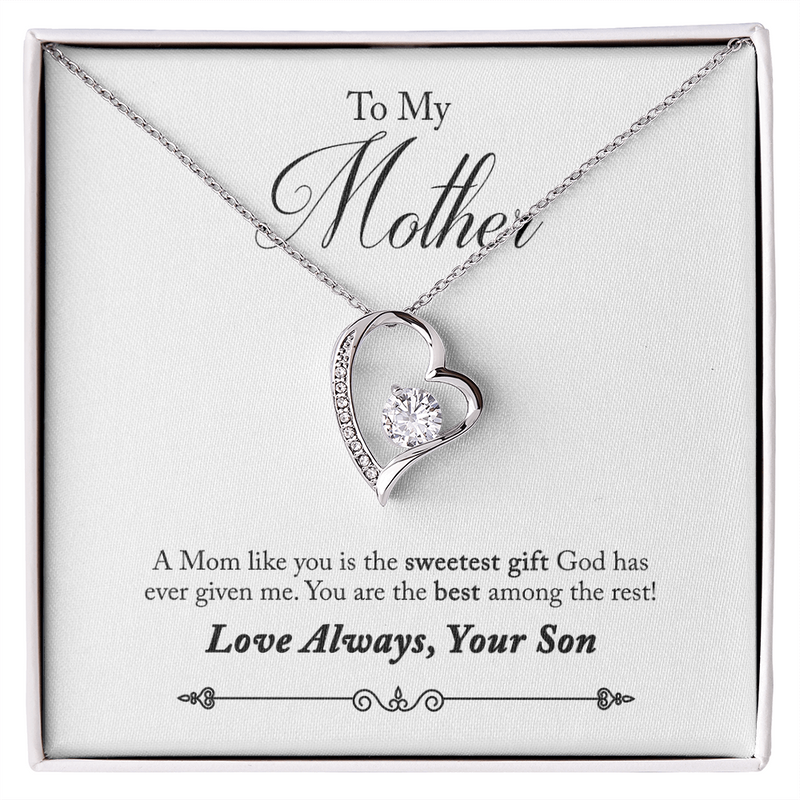 To My Mom, Love Always, Your Son Forever Love Necklace